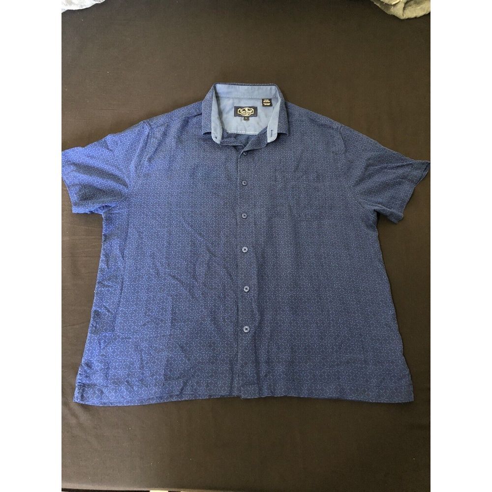 Nat Nast Shirt Mens Large Blue Abstract Button Down‎ Silk Blend